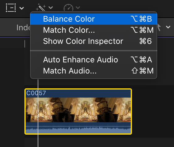 Výběr nástroje  Balance Color