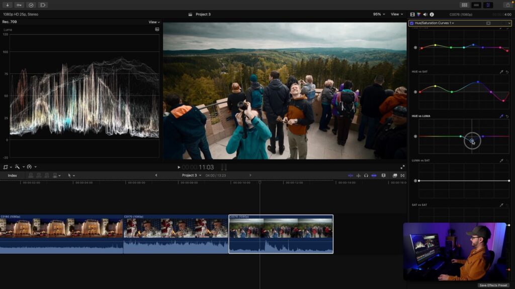 Pokročilé nastavení křivek ve Final Cut Pro